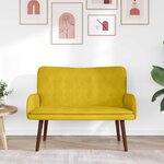 vidaXL Sofa 2 places Jaune 115 x 61 x 87 cm Velours (V)