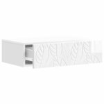 vidaXL Table d'appoint murale Blanc brillant 87 5 x 34 5 x 17 cm