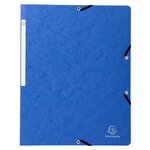 Chemise À Élastique Sans Rabat Carte Lustrée 355gm2 - A4 - Bleu - X 50 - Exacompta