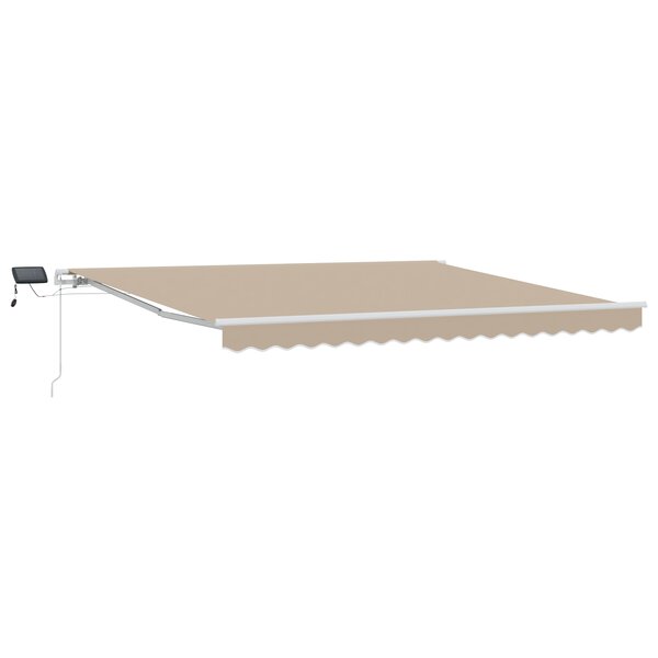Auvent rétractable manuel vidaXL avec LED Beige 400x300 cm