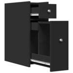 vidaXL Armoire de salle de bain étroite avec roulettes noir