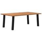 vidaXL Table à manger marron clair bois de chêne massif rectangulaire