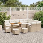 vidaXL Ensemble de canapé de jardin 13 Pièces Beige Poly rotin