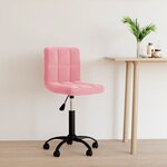 vidaXL Chaise pivotante de bureau Rose Velours