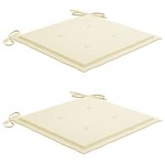 vidaXL Chaises de jardin avec table à thé et coussins Acacia solide