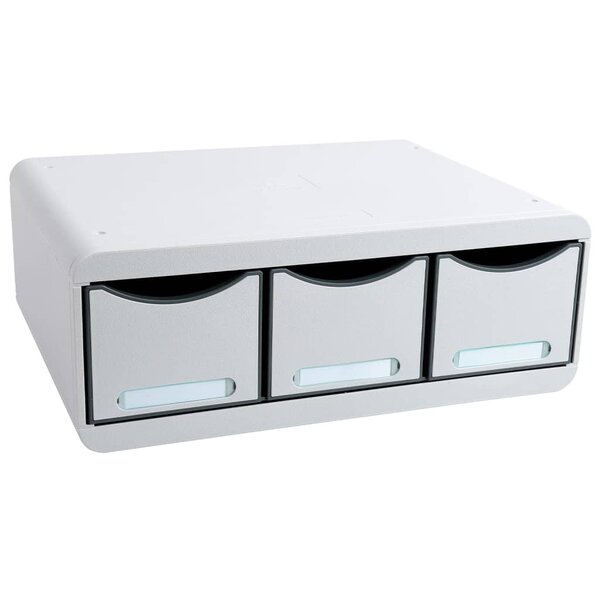 Exacompta Set de tiroirs de bureau Office 3 tiroirs Gris clair