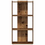vidaXL Bibliothèque à 3 niveaux vieux bois 60x30x120cm bois ingénierie