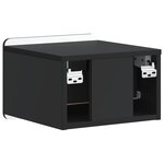 vidaXL Cabinet de chevet mural 2 pc Noir 33 x 34 5 x 24 cm
