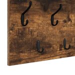vidaXL Porte-manteau mural avec étagère Chêne fumé 80 x 40 x 12 cm
