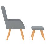 vidaXL Chaise de relaxation avec tabouret Gris clair Tissu