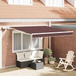 vidaXL Auvent manuel rétractable avec LED marron 300x250 cm