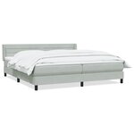 vidaXL Sommier à lattes de lit et matelas gris clair 180x210cm velours