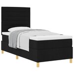 vidaXL Lit à ressorts avec matelas Noir 90 x 190 cm tissu