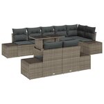 vidaXL Ensemble de canapé de jardin 9 Pièces Gris Poly rotin