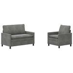 vidaXL Ensemble de Canapés 2 Pièces Gris foncé Velours