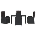 vidaXL Ensemble de salle à manger de jardin 5 pièces avec coussins Rattan poly noir