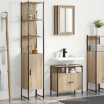 vidaXL Ensemble de mobilier de salle de bain 3 Pièces Chêne sonoma
