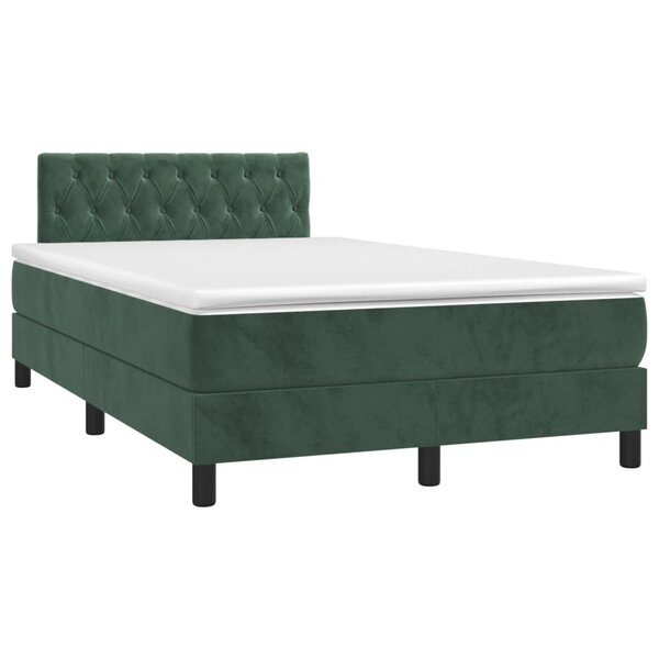 vidaXL Sommier à lattes de lit avec matelas vert foncé 120x190 cm