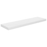 vidaXL Étagère murale flottante 2 Pièces Blanc brillant 90x23 5x3 8cm MDF