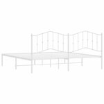 vidaXL Cadre de lit métal sans matelas et tête de lit blanc 200x200 cm