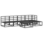 vidaXL Ensemble de canapé de jardin avec coussin 6 Pièces Noir Aluminium