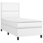 vidaXL Sommier à lattes de lit avec matelas et LED Blanc 100x200 cm