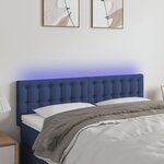 vidaXL Tête de lit à LED Bleu 144x5x78/88 cm Tissu