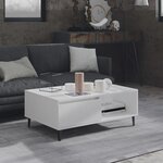 vidaXL Table basse blanc 90x60x35 cm bois d'ingénierie