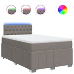 vidaXL Sommier à lattes de lit avec matelas taupe 120x190 cm tissu