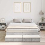 vidaXL Cadre de lit avec rangement Gris béton 226.5 x 135 x 31.5 cm