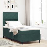 vidaXL Lit à sommier box avec matelas vert foncé 90x200 cm en velours