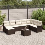 Ensemble de 8 Pièces Canapé de Jardin avec Coussins Gris