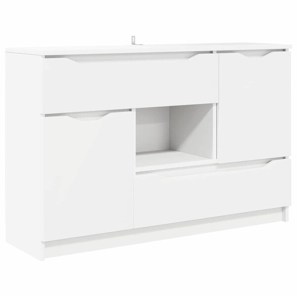 vidaXL Buffet avec tiroir Blanc 100 x 30 x 65 6 Bois d'ingénierie