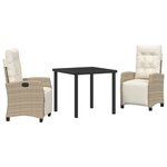 vidaXL Ensemble de salle à manger de jardin 3 pièces en poly rattan beige