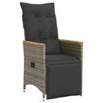 vidaXL Ensemble de bistro de jardin 7 Pièces coussins gris poly rotin