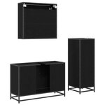 vidaXL Ensemble de mobilier de salle de bain 3 Pièces Chêne noir