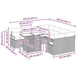 vidaXL Ensemble de canapé de jardin 9 Pièces Beige Poly rotin