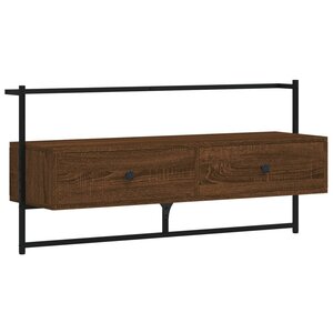 vidaXL Meuble TV mural chêne marron 100 5x30x51 cm bois d'ingénierie