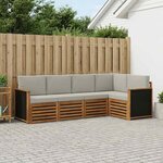 vidaXL Ensemble de canapés d'extérieur 6 pc Naturel et gris clair
