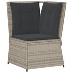 vidaXL Salon de jardin 5 Pièces avec coussins gris clair résine tressée