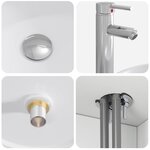vidaXL Vanité de lavabo mural Blanc brillant 49 5 x 44 5 x 65 cm