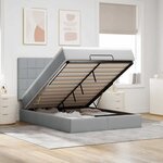 VidaXL Cadre de lit ottoman et matelas gris clair 140x200 cm tissu