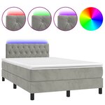 vidaXL Sommier à lattes de lit avec matelas LED gris clair 120x190 cm