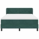 vidaXL Lit à ressorts avec tête de lit Vert foncé 140 x 200 cm Velours