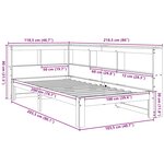 vidaXL Lit bibliothèque sans matelas cire marron 100x200 cm pin massif