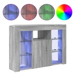 vidaXL Meuble TV LED d'Angle Gris Sonoma 106 x 40 x 68 cm