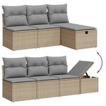 vidaXL Salon de jardin avec coussins 8Pièces mélange beige résine tressée