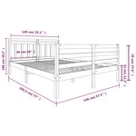 vidaXL Cadre de lit sans matelas blanc bois massif 140x190 cm
