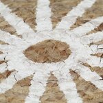 vidaXL Tapis fait à la main Jute avec imprimé blanc 90 cm