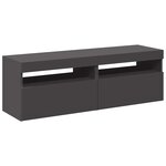 vidaXL Meubles TV avec lumières LED 2 Pièces gris 60x35x40 cm
